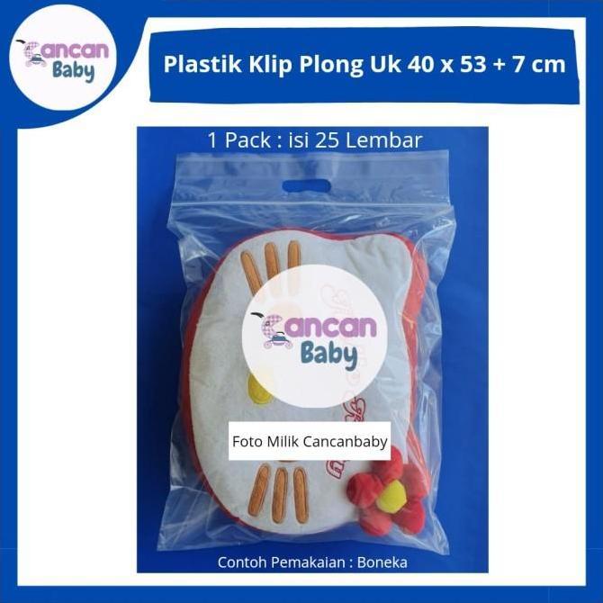 Plastik Klip Plong 40x53+7 cm Ziplock Bening Jumbo Besar Baju Sepatu Tebal 0.5
