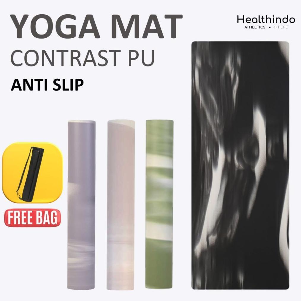 Healthindo - Matras Yoga PU Rubber | Contrast Marble Anti Slip