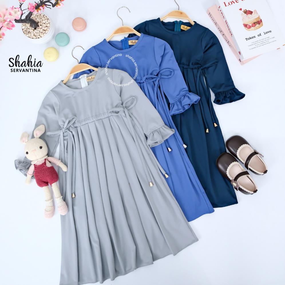 Bergaransi Shahia Servantina - [Satu Set Jilbab] Zivana Set Dress Gamis Anak Perempuan