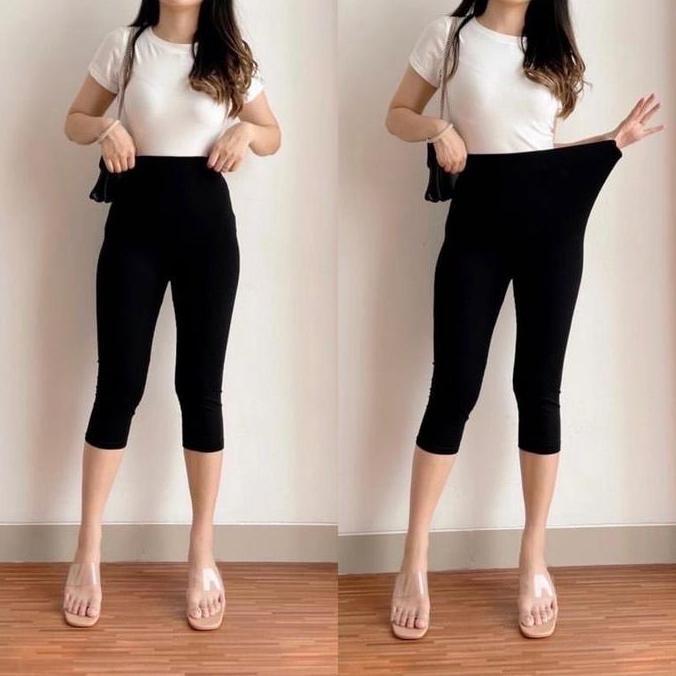 Legging 7per8 Flace Tebal - Celana Panjang Wanita Tebal - Model High Waist - Super Stretch - Muat bb