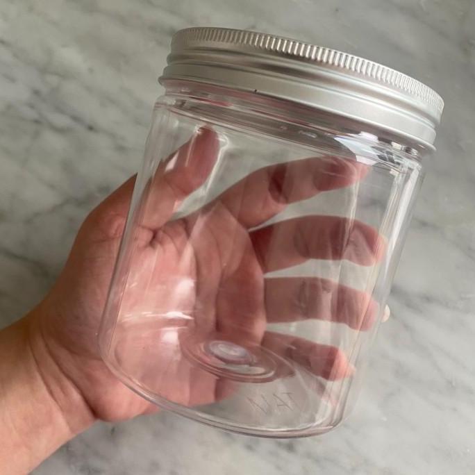 TOPLES PLASTIK PET 500ML TUTUP ALUMUNIUM SILVER/ TOPLES CYLINDER 500ML