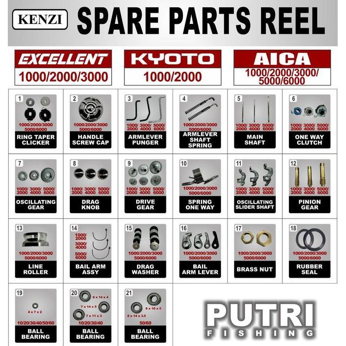 SPAREPART REEL KENZI EXCELLENT KYOTO AICA 1000 2000 3000 5000 6000