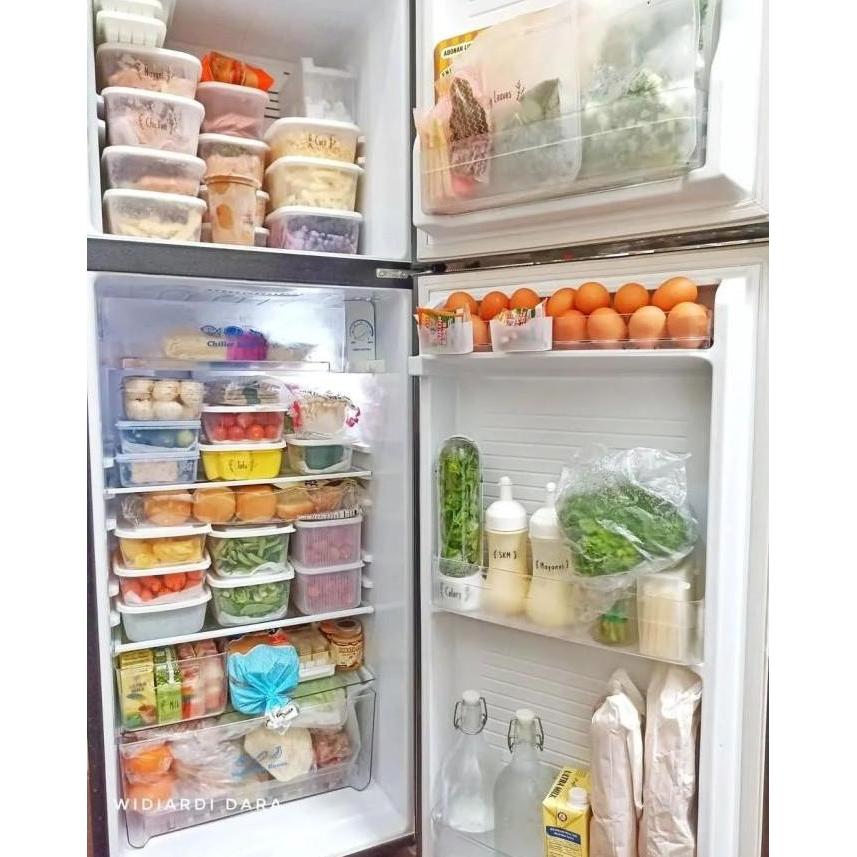 TOPLES PLASTIK KOTAK PUTIH FOOD CONTAINER KULKAS SET WADAH PENYIMPANAN