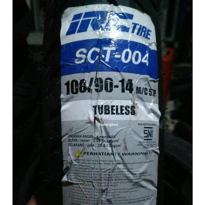 IRC SCT004 100 90 14 Tubeless Ban luar motor Matic Vario besar Lexi FREE PENTIL SCT - 004 SCT-004 Si
