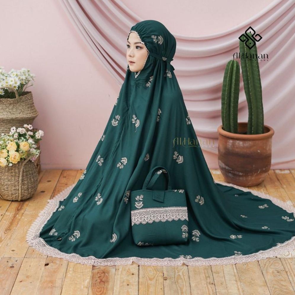 Limited Alhanan - Mukena Dewasa Bordir Mewah Terbaru Jasmin Putih Mukenah Rayon