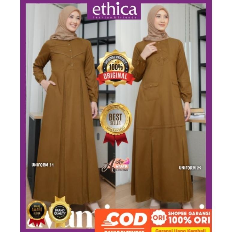 JUAL Ethica Uniform 29 Baju Gamis PNS Seragam Pemda - Dress PNS Wanita Hamil - Baju Gamis Pemda - Se