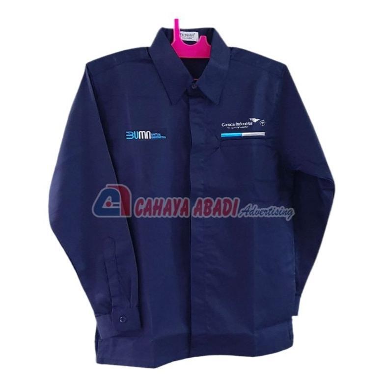 OOTD Kemeja BUMN Garuda Indonesia Seragam BUMN Garuda Indonesia Navy OOTD