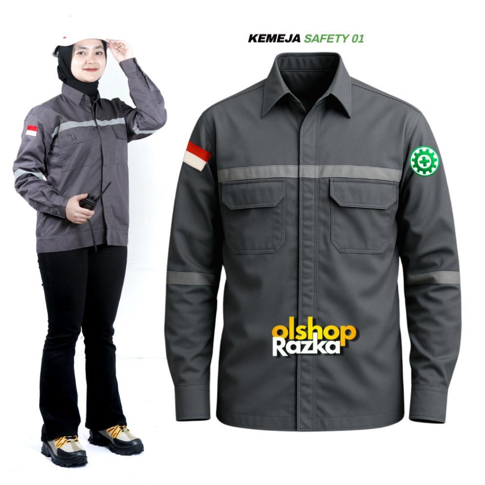 PALING MURAH kemeja safety | Kemeja Kerja | kemeja lapangan | baju safety lengan panjang pria wanita