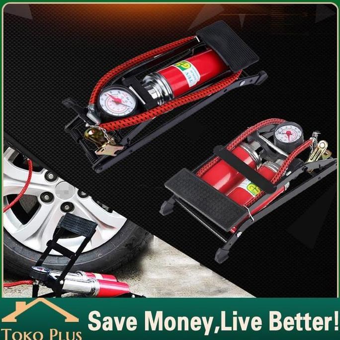 MALAVA 2 Tabung Pompa Angin Pompa Injak Kaki Darurat Foot Pump Ban