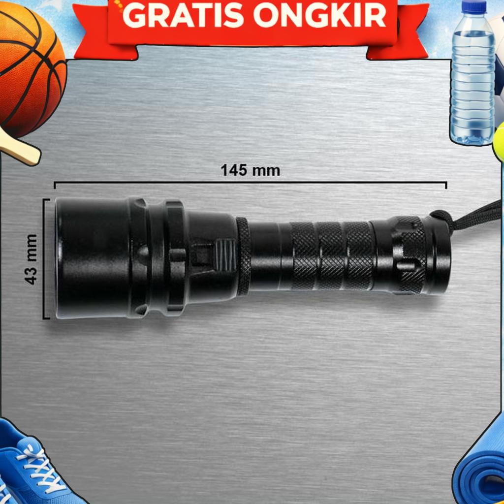 Yupard Senter Led Diving 1200 Lumens 3M Ipx8 Xm-L2 Waterproof Torch