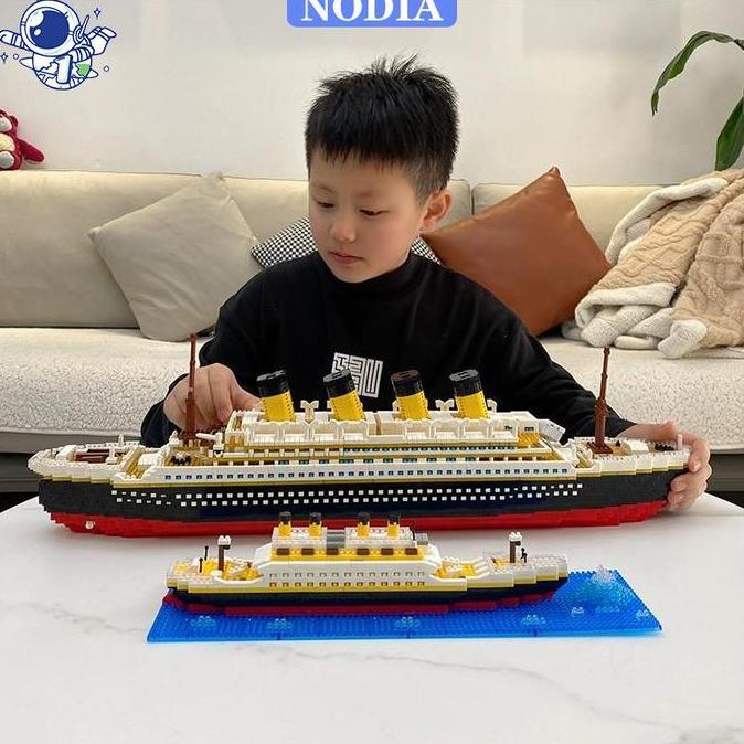 hermansyah_toba - nodia toys 1878pcs mainan block kapal pesiar besar dengan lampu / kapal pesiar blo