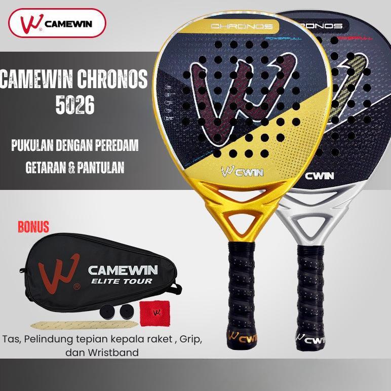 VIVASPORTS - CAMEWIN CHRONOS 5026 RAKET PADEL CARBON KEVLAR GOLD BLACK / PADEL RACKET