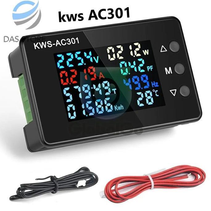 Keweisi KWS AC301 8in1 Power Factor Frequency kWh Meter Wattmeter Voltmeter AC KWS AC301L 20A 100A
