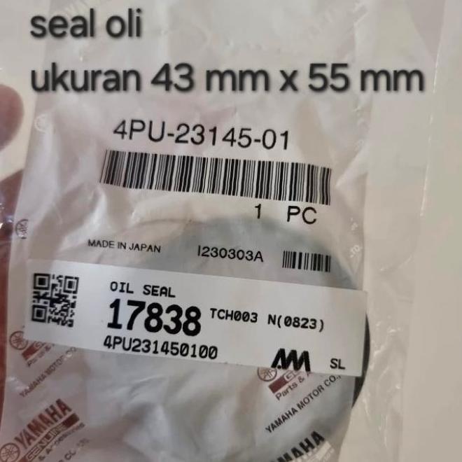 Seal oli shock depan Suzuki GSX 750 1000 1100 1300 R Hayabusa as 43 mm x 55 mm