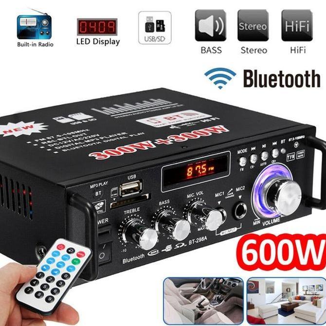 BT-298A POWER AMPLI AMPLIFIER BLUETOOTH KARAOKE HOME THEATER ORIGINAL DAN TERPERCAYA
