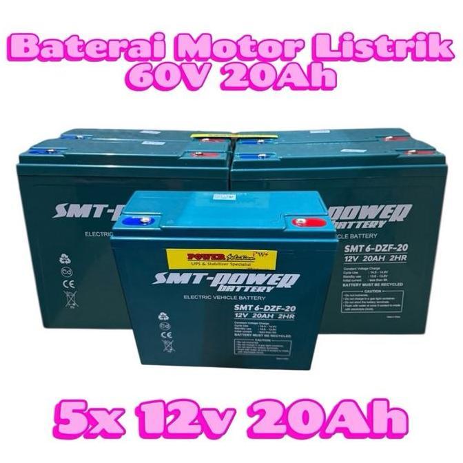 Baterai Sepeda Motor Listrik Selis U-winfly 60V 20AH ( 5pcs 12v 20Ah / 5x 6-DZF-20 ) Merk SMT POWER 