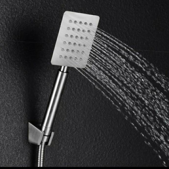 Hand Shower Kotak Stainless SUS 304 Minimalis Pipa Minimalis Pipa Selang
