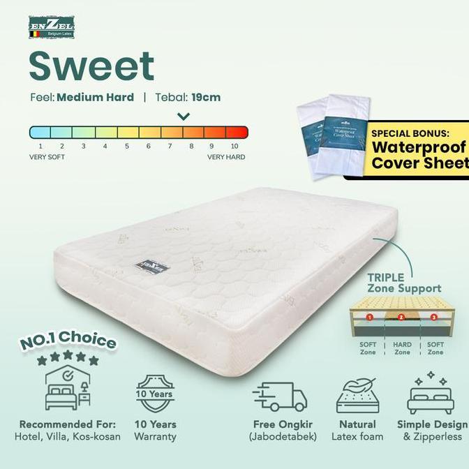 Enzel - Kasur Full Latex / Medium Hard - Sweet Tebal 19Cm Uk 160X200
