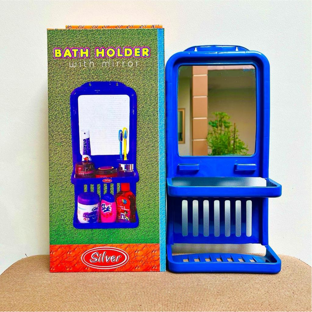 Rak Kamar Mandi Cermin Sabun Tempel Dinding Make Up Makeup Kosmetik Cosmetic Plastik Plastic Sampo S