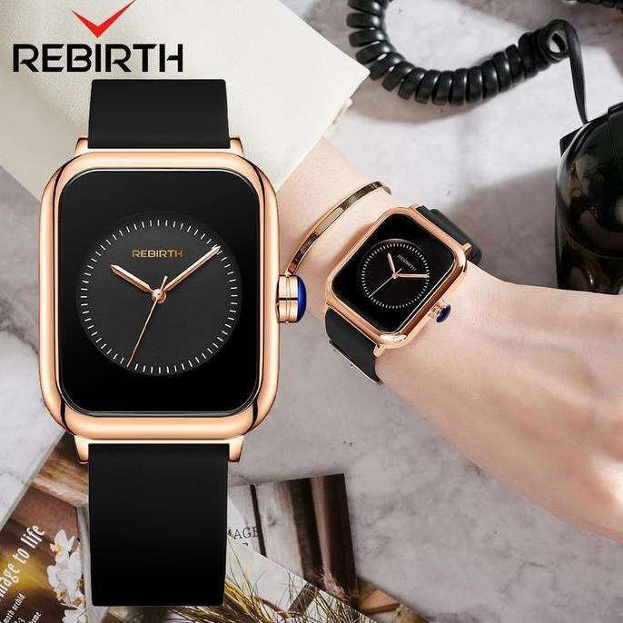 BL130 >> REBIRTH Jam Tangan Wanita Santai Mode Tali Silikon Display Kuarsa Simple Dial Anti Air Jam 