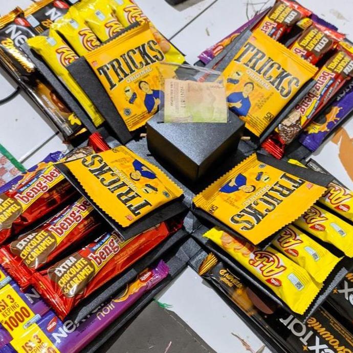 SNACK BOX, KOTAK TARIK UANG ,EKSPLOSION BOX SNACK TARIK UANG ,KADO ULANG TAHUN CEWEK,ULTAH ANAK-ANAK