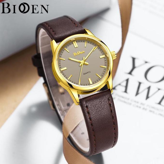 BL10 >> BIDEN Jam Tangan Wanita Tali Kulit Anti Air Kuarsa Jam Wanita Korea Elegan Klasik Jam Tangan
