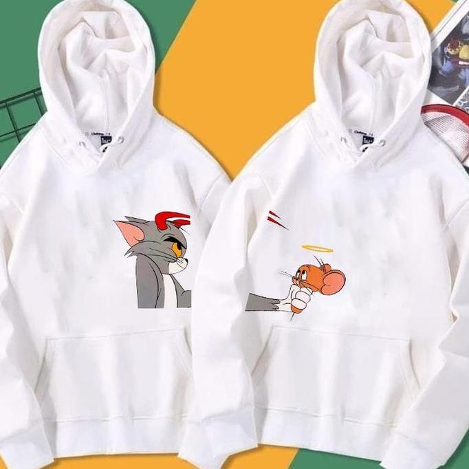 MD7 >> switer hoodie couple cwe cwo tom and jerry / hoodie couple tom and jerry murah kekinian