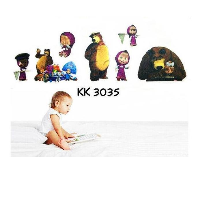 Sedia Meth Kk3035 Marsha N The Bear Party 60X90 Wallsticker Wallstiker Stiker Dinding Putih Sticker 