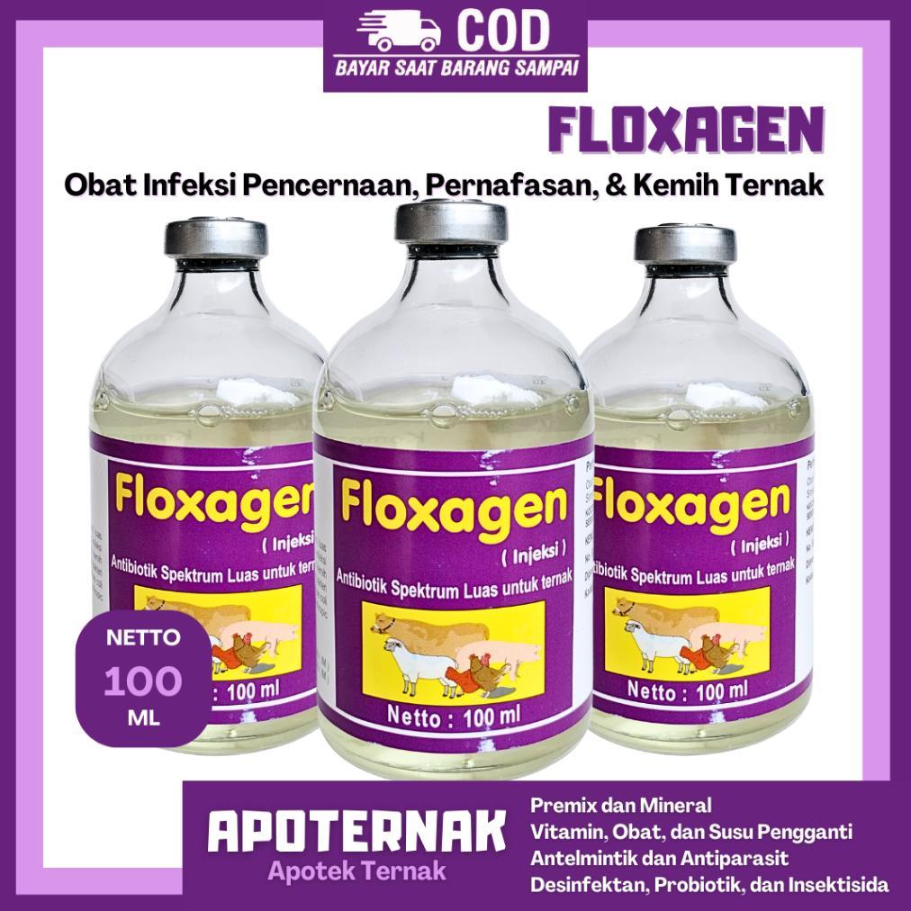 FLOXAGEN 100ML - Obat Hewan Mengatasi Infeksi Pernafasan Untuk Ternak Sapi Babi Kambing Unggas