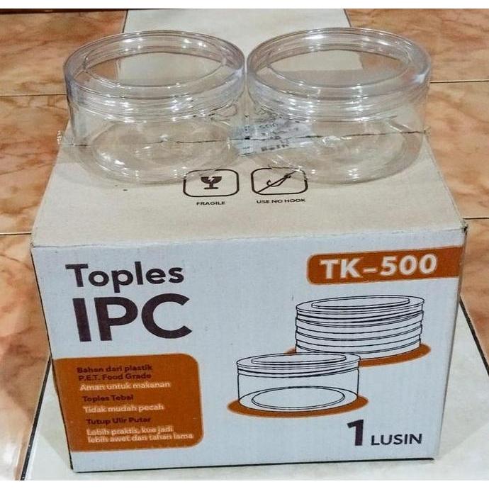 Toples Kue Nastar 500 Gram ANTI PECAH Tutup Ulir / Toples IPC TK-500 / Model Bulat GS