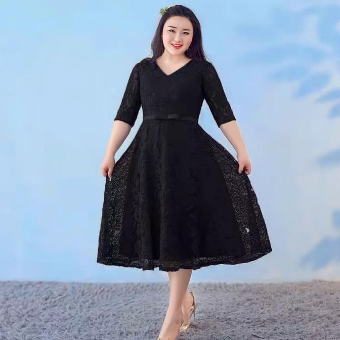 AI201 ~ Dress Lala Jumbo / Dress Brukat Terbaru / Dress Big Wanita / Gaun Wanita Terbaru / Dress  Br