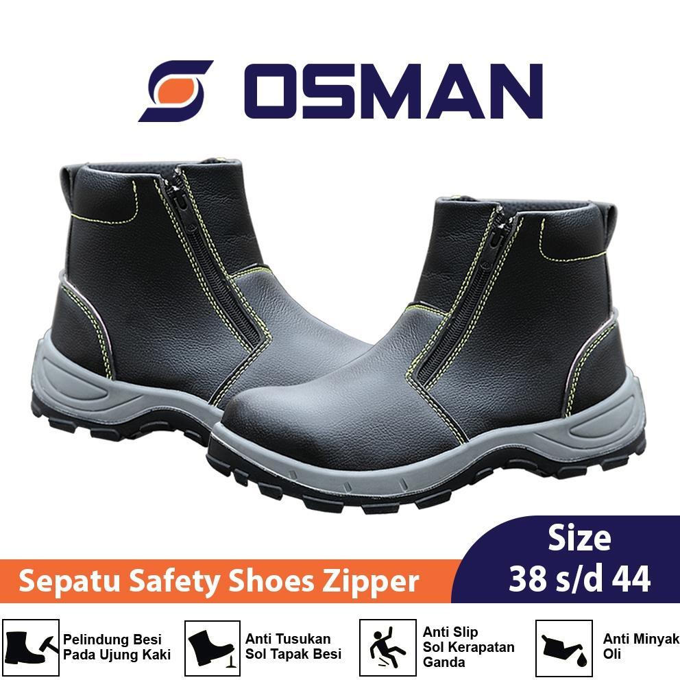 TERBARU OSMAN Sepatu Safety Shoes Zipper Sepatu Safety Resleting Tipe OS-668