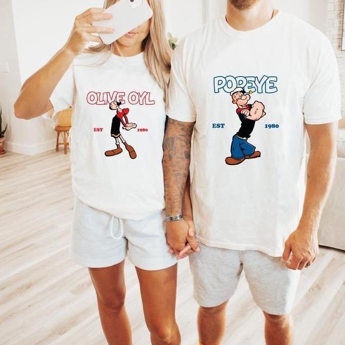 BL62 >> kaos cewek cowok couple keluarga ayah anak ibu popeye olive