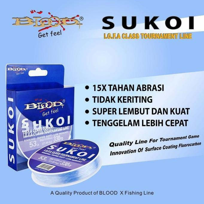 Senar Pancing Super Kuat Blood-X Sukoi Fluorocarcon Coated - Biru Laut Allshop
