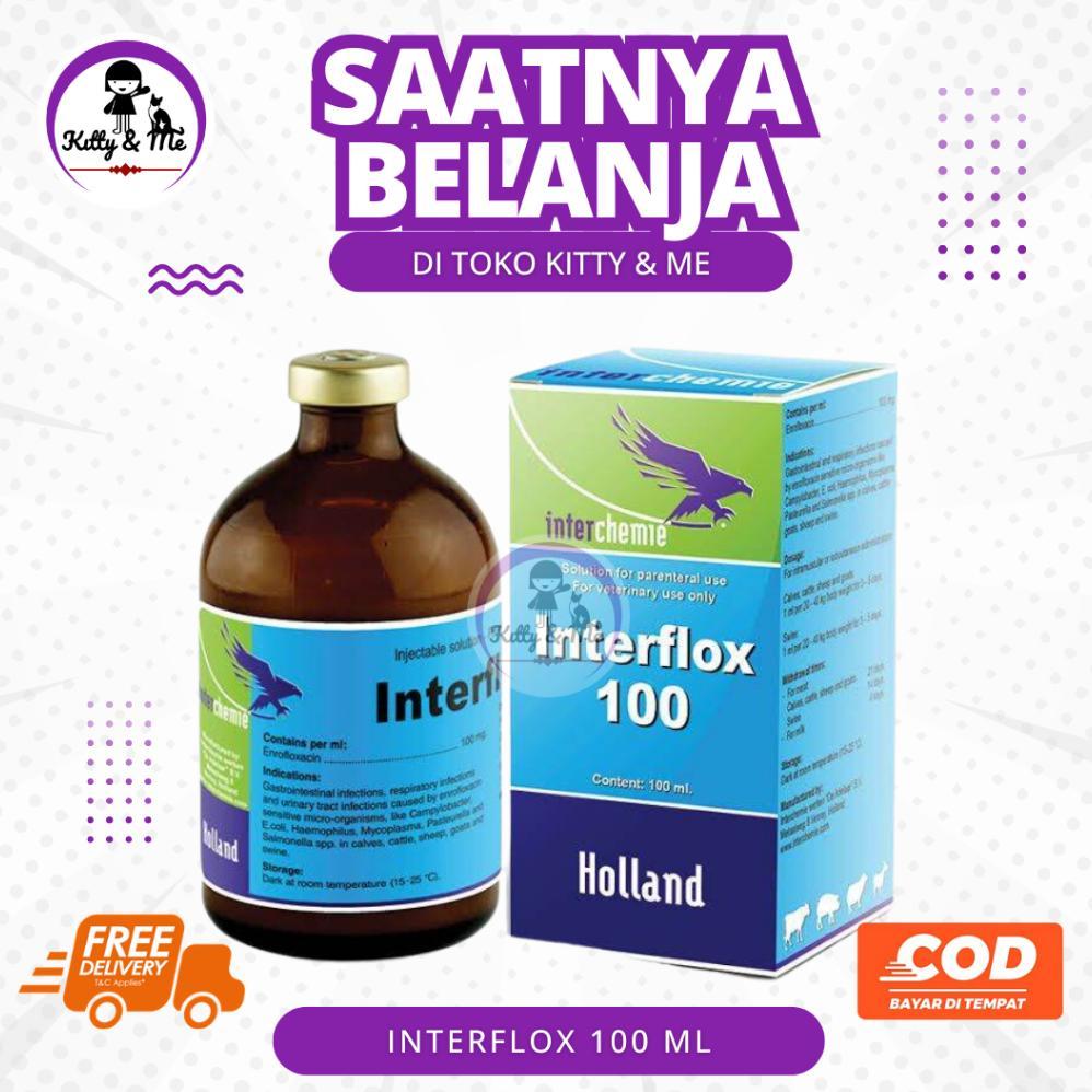 Interflox 100 ML Injeksi - Antibiotik Untuk Saluran Pencernaan dan Pernafasan Pada Hewan