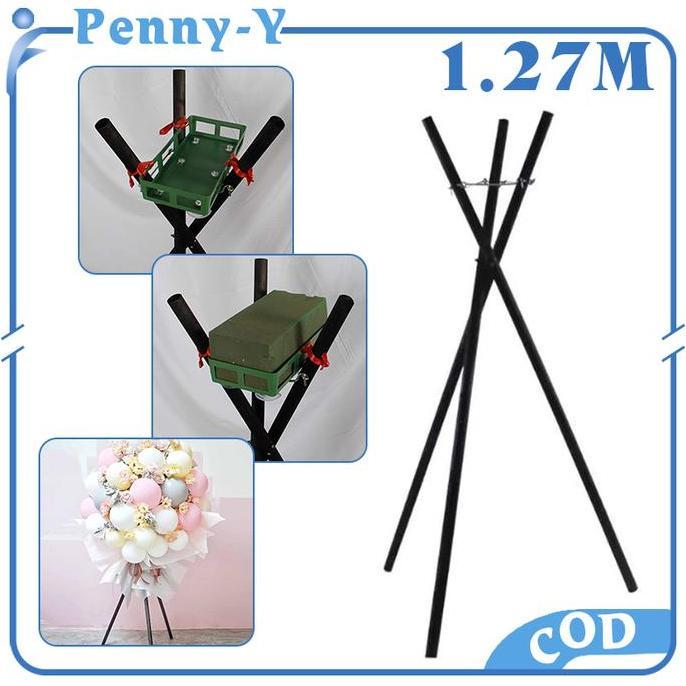 LOLY 127cm Tripod Flower Standing Wooden stand flower Kayu Standing Flower