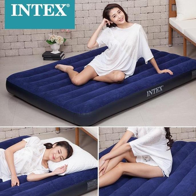 Paket Hemat Pompa Angin Listrik Oslo + Kasur Angin Intex Durabeam