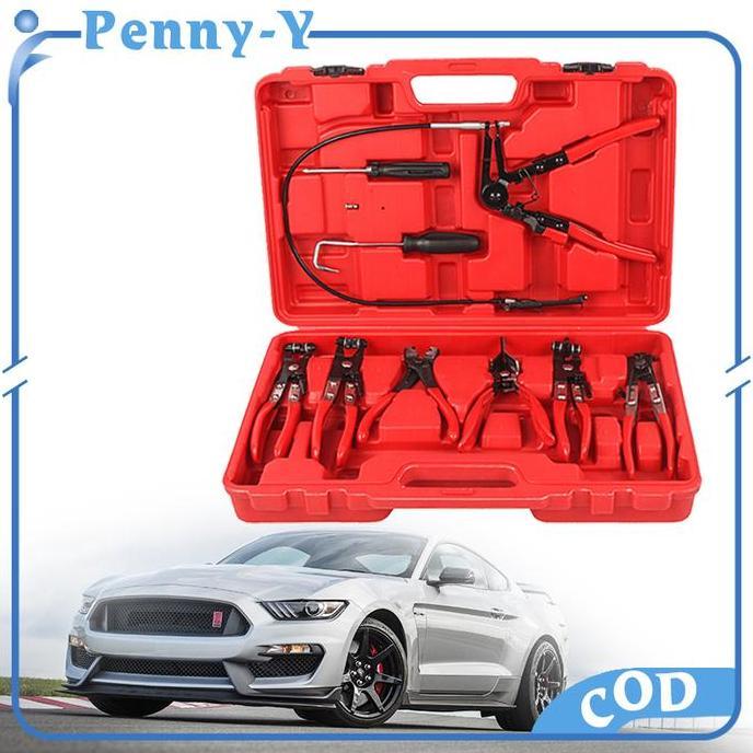 DOVLAND 9pcs Tang Pembuka Klem Selang Tang Penjepit Pipa Air Mobil Tang Klem Selang Air Minyak Bakar