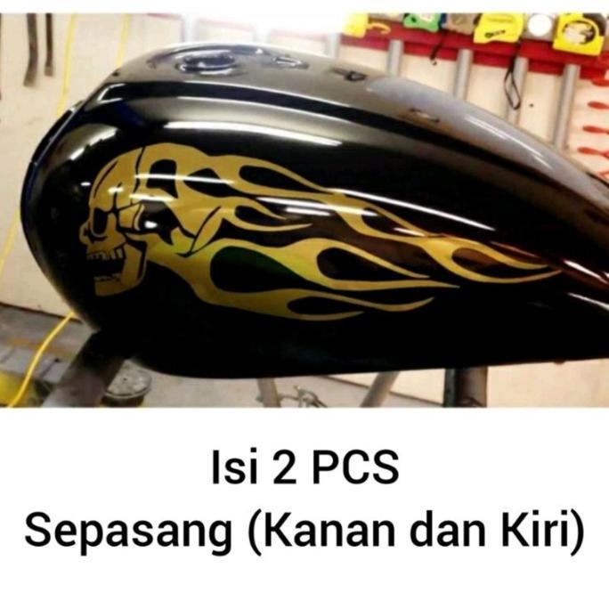 Stiker Tangki tengkorak Motor cb tiger vixion body tengkorak new