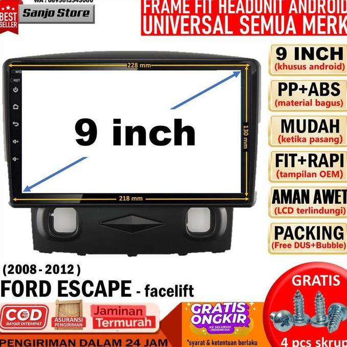 Frame PNP 2008-2010 Ford Kuga Escape HeadUnit Android 9 inch Universal