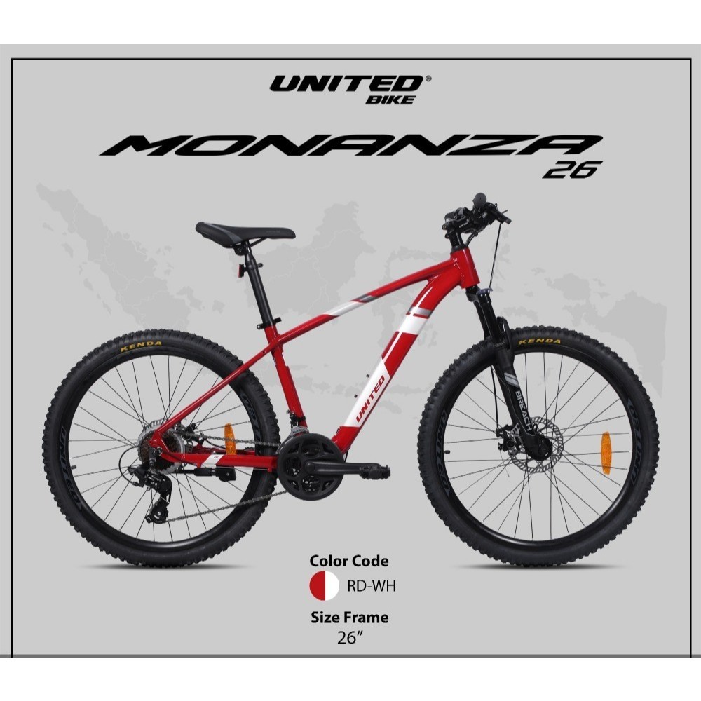 Sepeda Gunung United Monanza Dewasa Dan Remaja I Frame Alloy - Operan 24 Speed - Rem Disc Brake