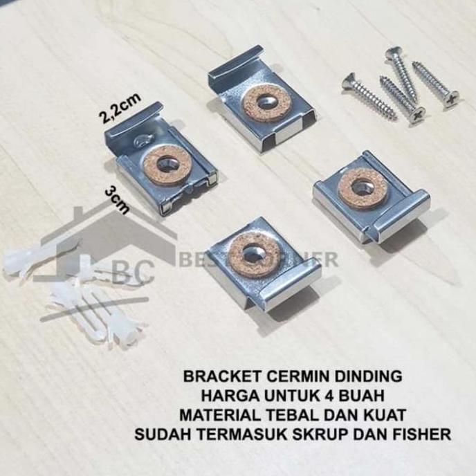 Jepitan Kaca Cermin Bracket Cermin Dinding Bracket Kaca Tempel Tembok