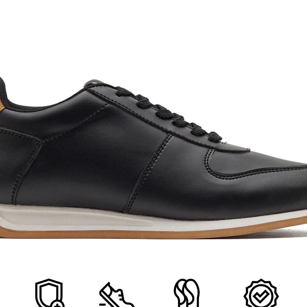 Sepatu Pria Sneakers Hitam Putih Casual Kerja Original Premium Aruna Laf Project