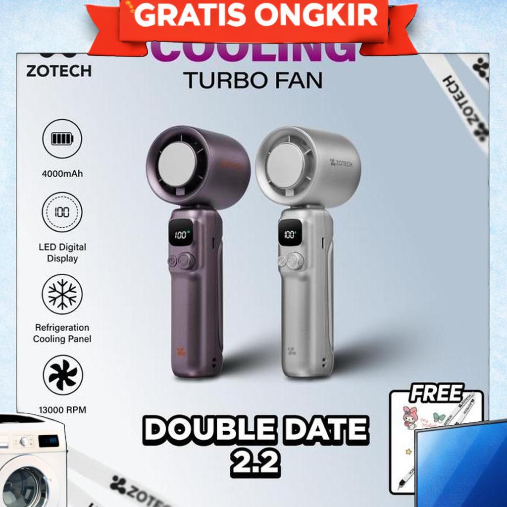 Zotech Zt-31 Cooling Turbo Fan Kipas Kecepatan Tinggi Portabel 4000Mah Led Display 13000 Rpm Pending