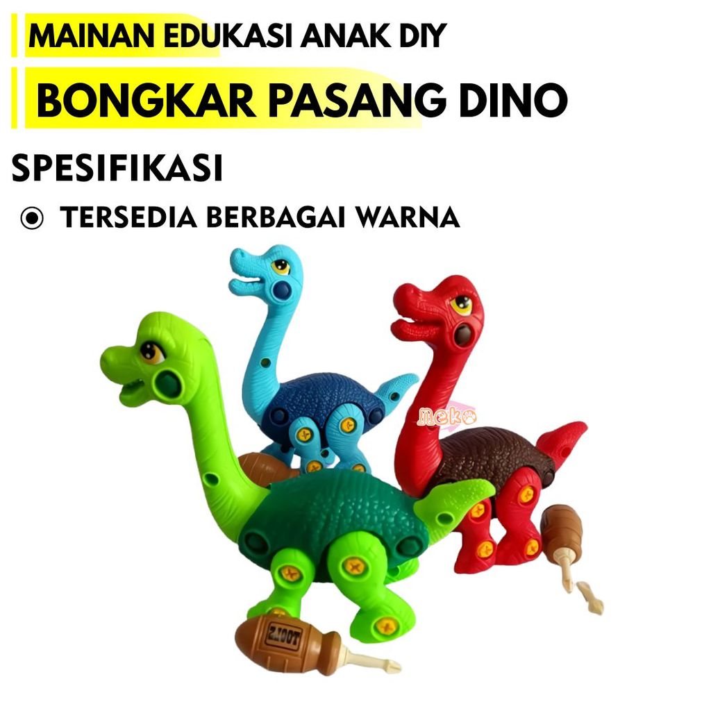 DIY Mainan Edukasi Anak Merakit Dinosaurus Robot Baut