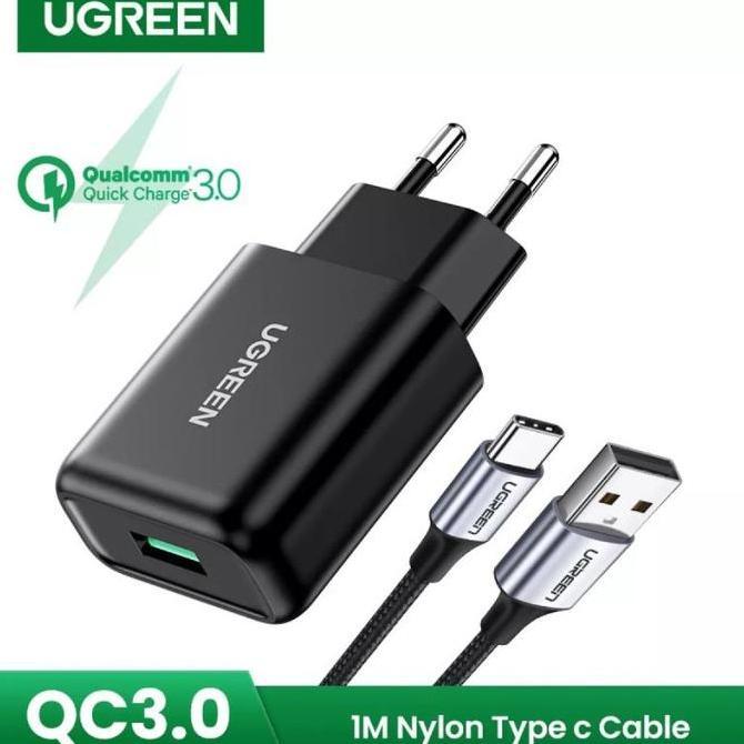 UGREEN 18W CHARGER Quick Charge 3.0 + Kabel Nylon Braided