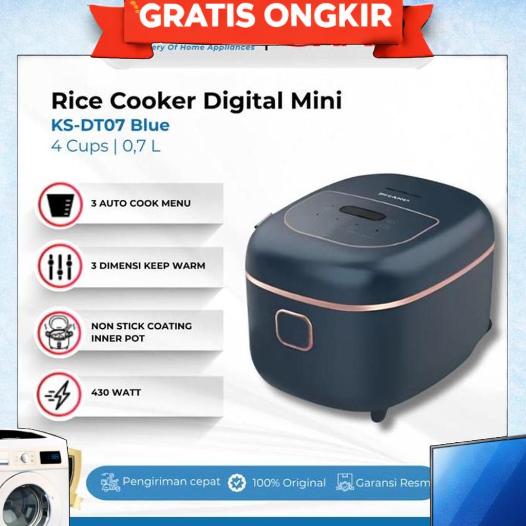 Sharp Rice Cooker Dgital Mini 0,7L Ks-Dt07-Bl/Wh Dengan 3 Auto Cook Menu Garansi Resmi