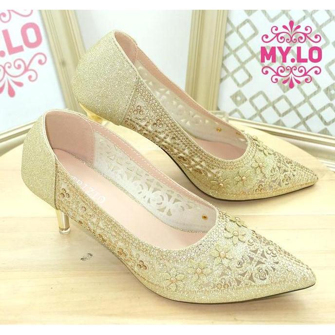 DV18 >> SANDAL PESTA WANITA HEEL WEDDING KEBAYA MEWAH ELEGAN IMPORT PREMIUM High Heels Shoes  Peremp