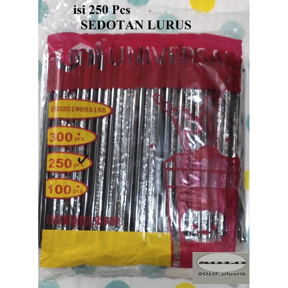 Sedotan Hitam Lancip Isi 250 Pcs Sedotan Lurus Lancip Plastik Hygenis