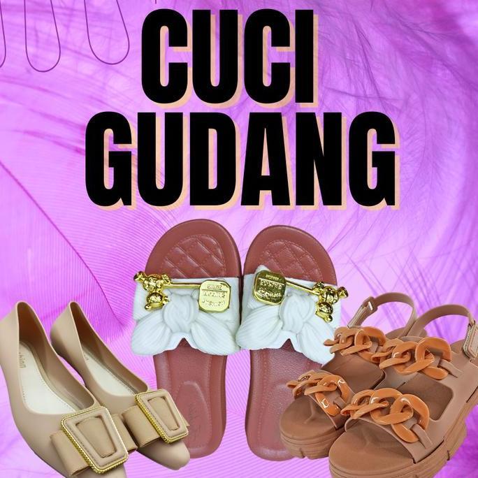 DI135 >> Sandal Flat Wanita Sepatu Jalan Cewek Model Terkini Flatshoes Perempuan Murah Sendal Santai